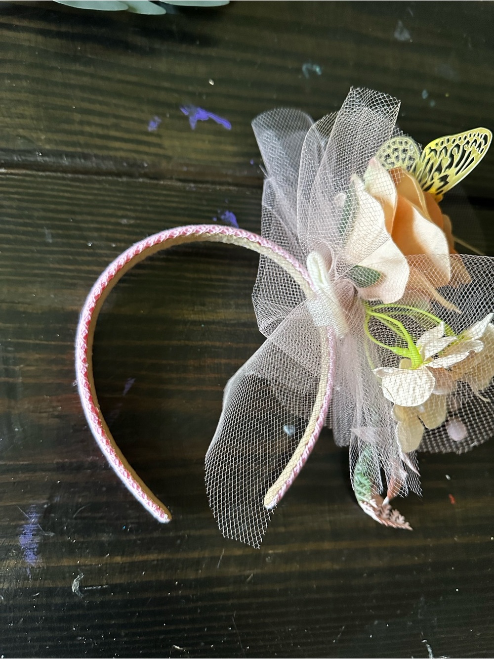 Kentucky Derby Fascinator Headband with Decorative Blooms